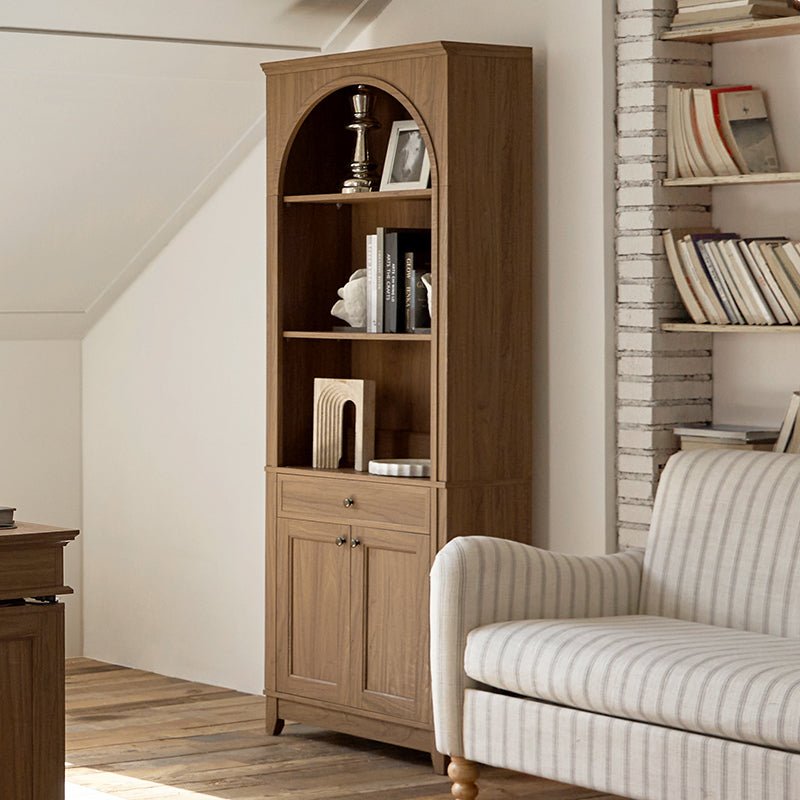 Baggio Modern Storage Bookcase with Smooth-Glide Drawer and LED