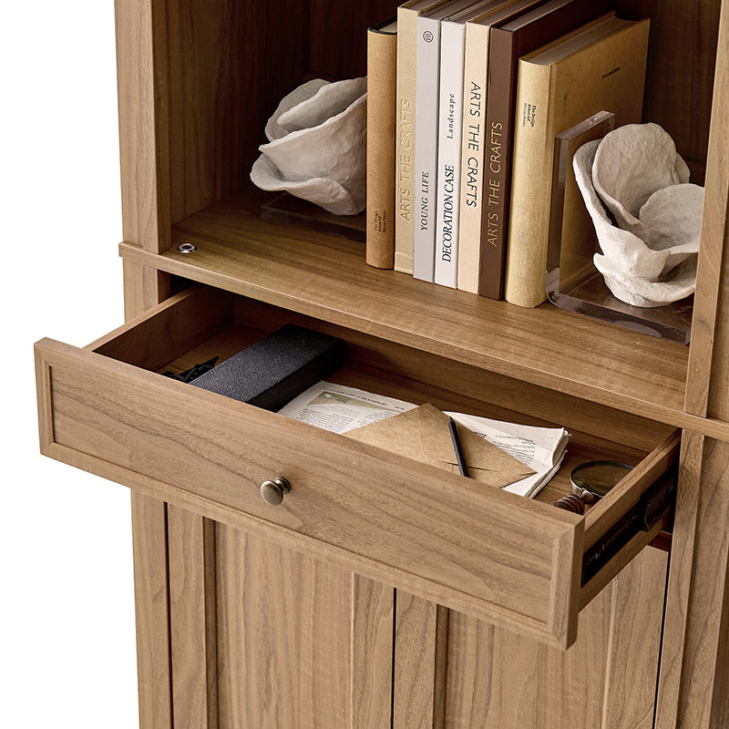 Baggio Modern Storage Bookcase with Smooth-Glide Drawer and LED