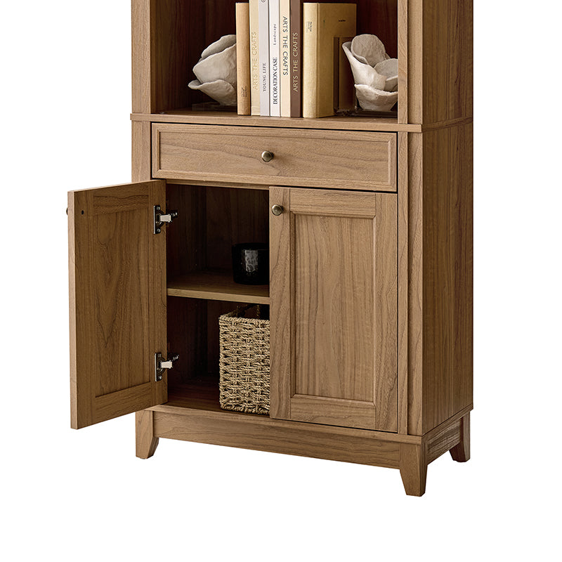 Baggio Modern Storage Bookcase with Smooth-Glide Drawer and LED