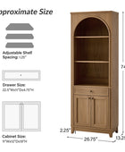 Baggio Modern Storage Bookcase with Smooth-Glide Drawer and LED