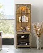 Baggio Modern Storage Bookcase with Smooth-Glide Drawer and LED