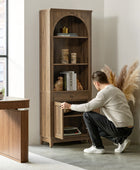 Baggio Modern Storage Bookcase with Smooth-Glide Drawer and LED