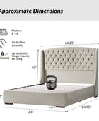 Pedro Hydraulic Lift Storage Bed with USB Ports and High Headboard