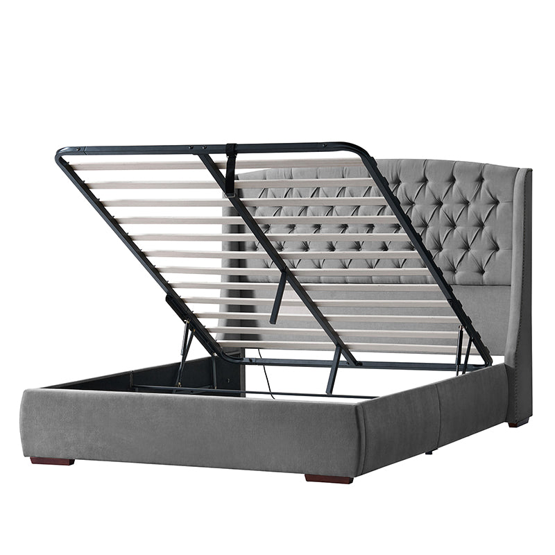 Pedro Hydraulic Lift Storage Bed with USB Ports and High Headboard