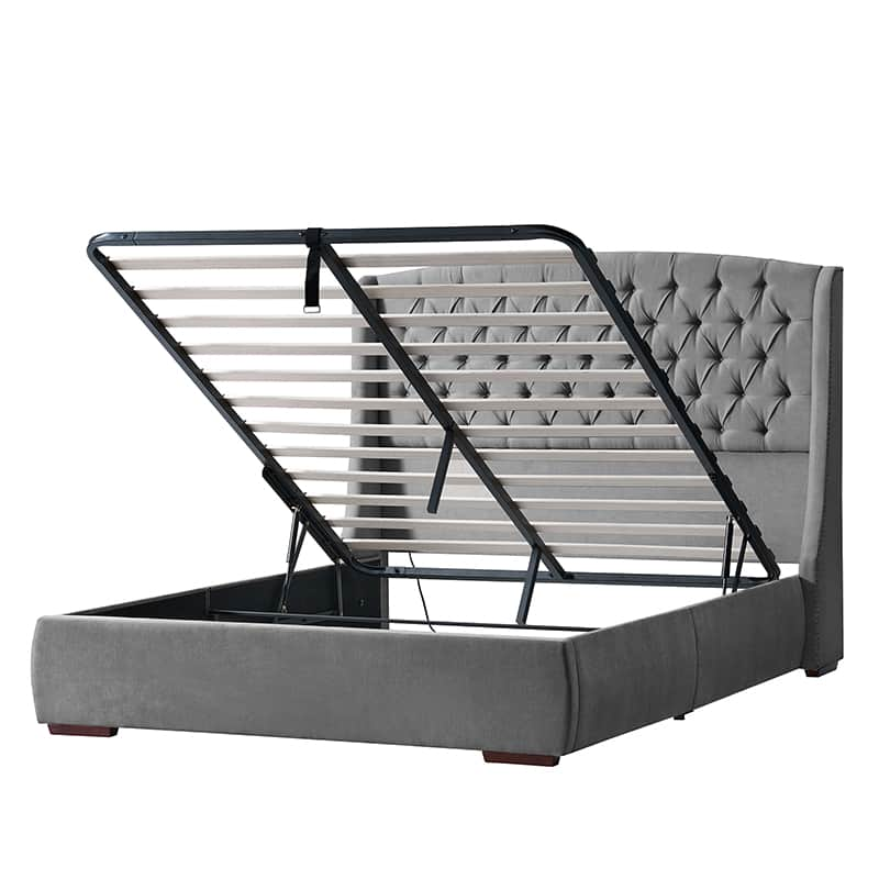 Pedro Hydraulic Lift Storage Bed with USB Ports and High Headboard