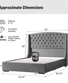 Pedro Hydraulic Lift Storage Bed with USB Ports and High Headboard