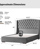 Pedro Hydraulic Lift Storage Bed with USB Ports and High Headboard