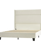 Diana 57'' H Velvet Bed with Built-In LED Tube Lighting