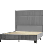 Diana 57'' H Velvet Bed with Built-In LED Tube Lighting