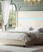 Diana 57'' H Velvet Bed with Built-In LED Tube Lighting