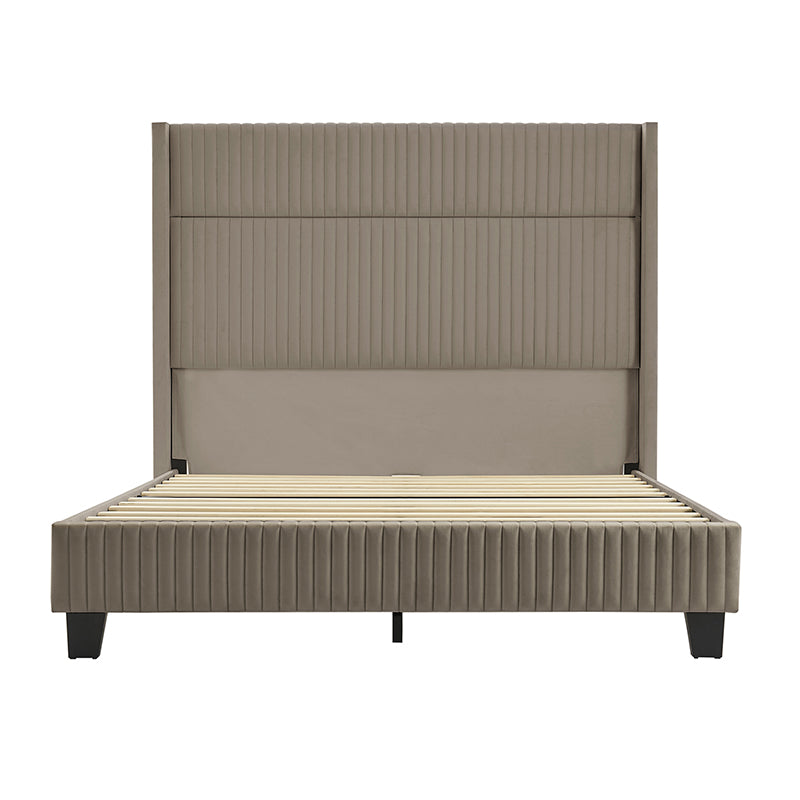 Diana 57'' H Velvet Bed with Built-In LED Tube Lighting