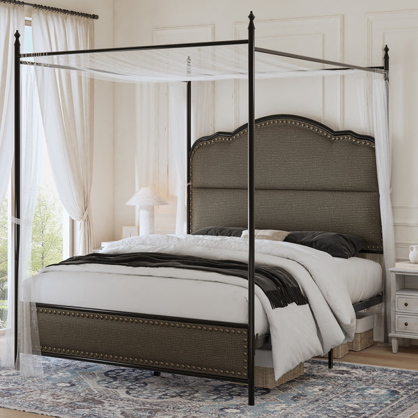 Natalia 61" Queen Size Bed with Mosquito Net