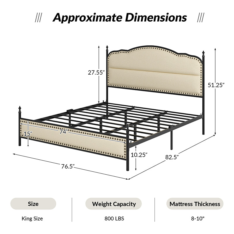 Ernesto 61" Industrial King and Queen Size Bed