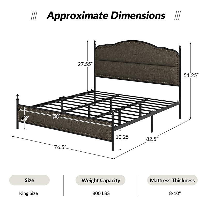 Ernesto 61" Industrial King and Queen Size Bed