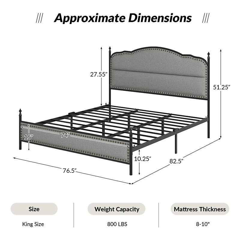 Ernesto 61" Industrial King and Queen Size Bed