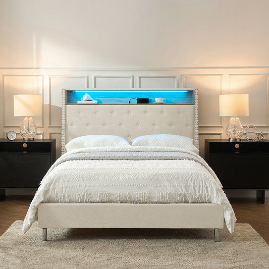 Tomas 61.5" Storage Bed with Built-in Outlets and Night Light