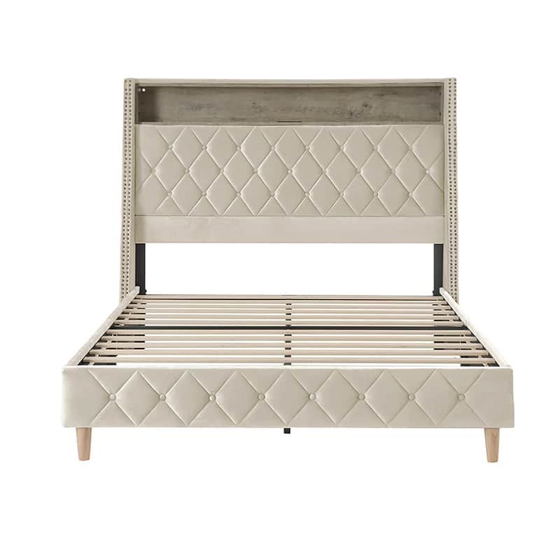 Grabiel Multifunctional Bed with Storage - Charging Headboard & Integrated Lighting