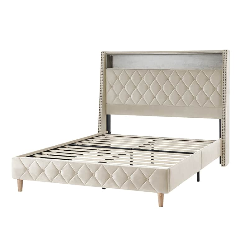 Grabiel Multifunctional Bed with Storage - Charging Headboard & Integrated Lighting