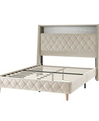 Grabiel Multifunctional Bed with Storage - Charging Headboard & Integrated Lighting