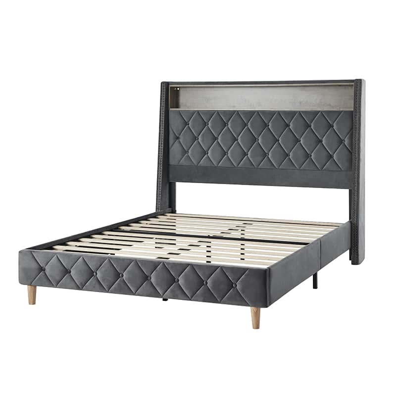 Grabiel Multifunctional Bed with Storage - Charging Headboard & Integrated Lighting