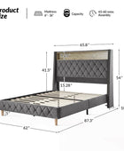 Grabiel Multifunctional Bed with Storage - Charging Headboard & Integrated Lighting