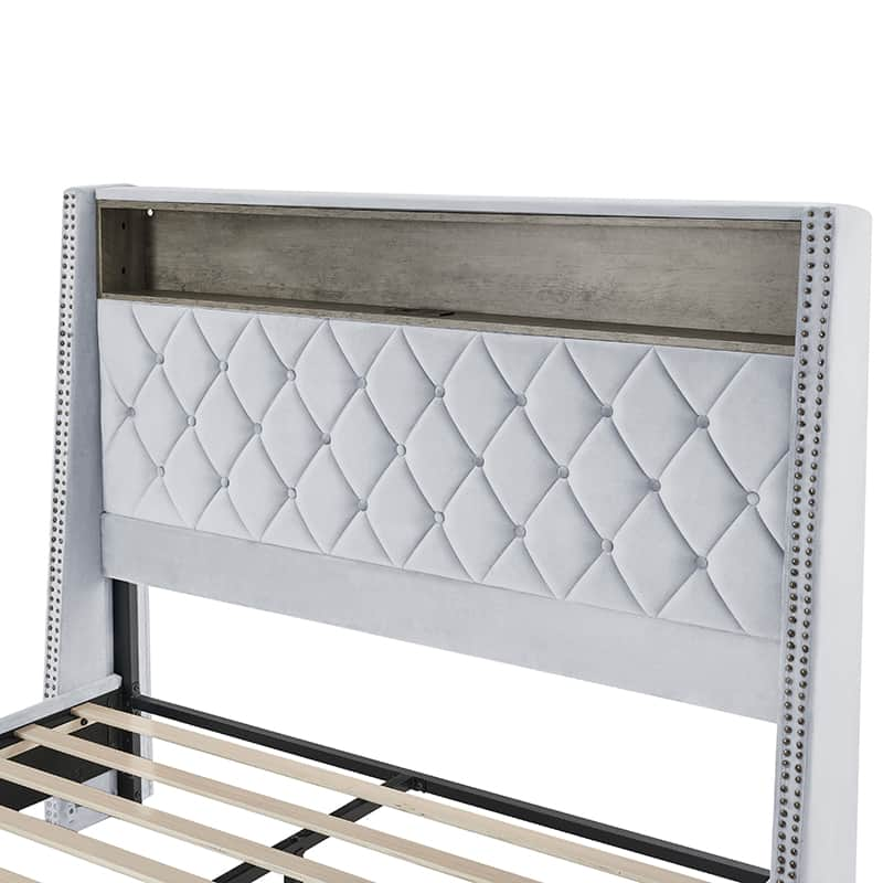 Grabiel Multifunctional Bed with Storage - Charging Headboard & Integrated Lighting