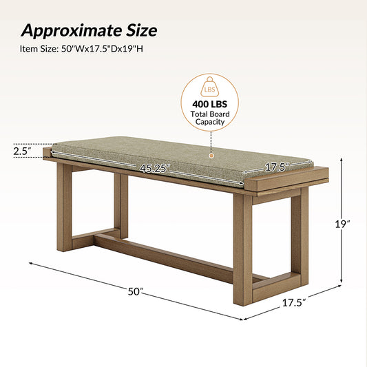 Ema Modern Style Dining Bench with Solid Wood Frame