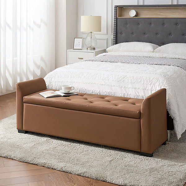 Serena 57.75" Wide Transitional Storage Bench