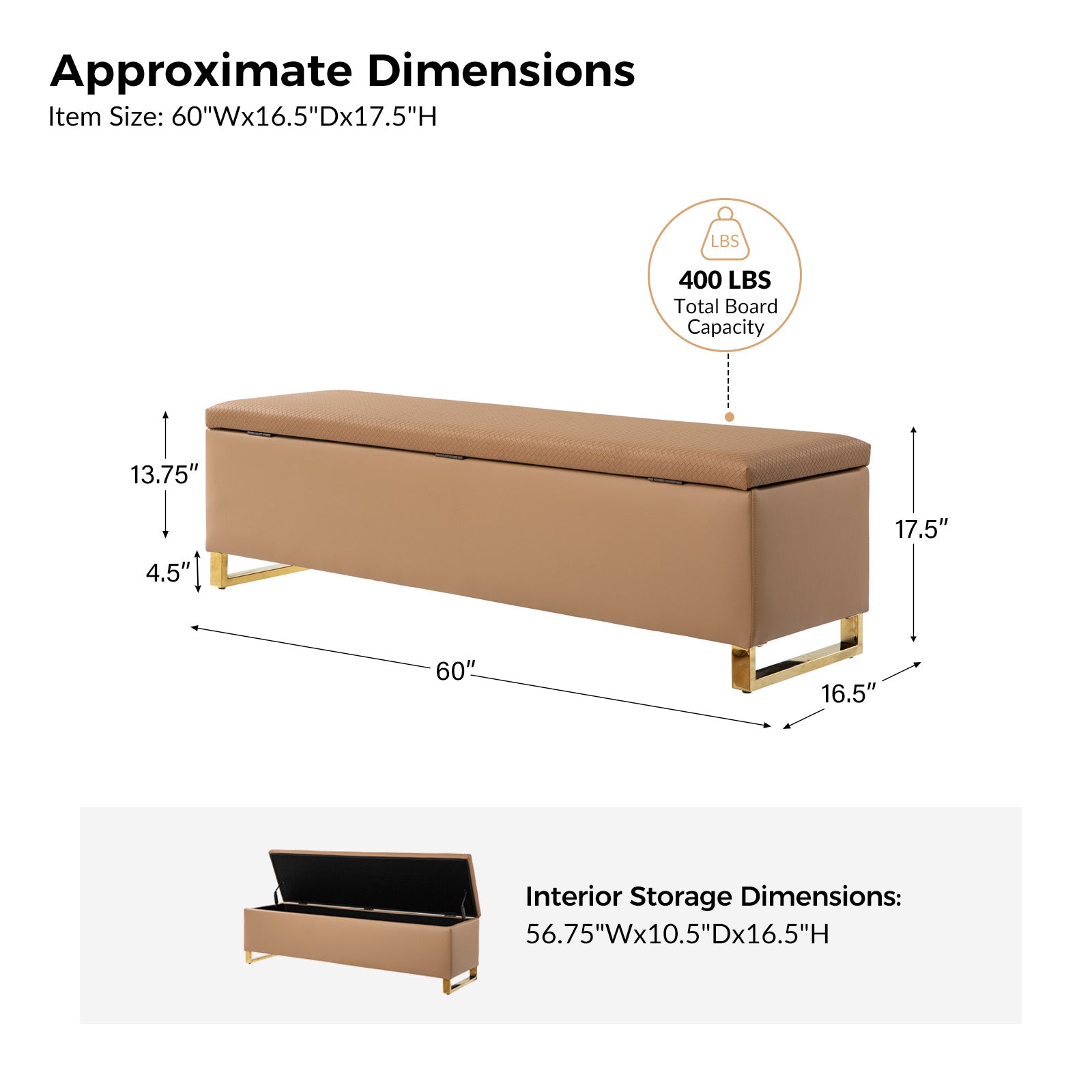 Pablo Storage Bench with Two Small Ottomans