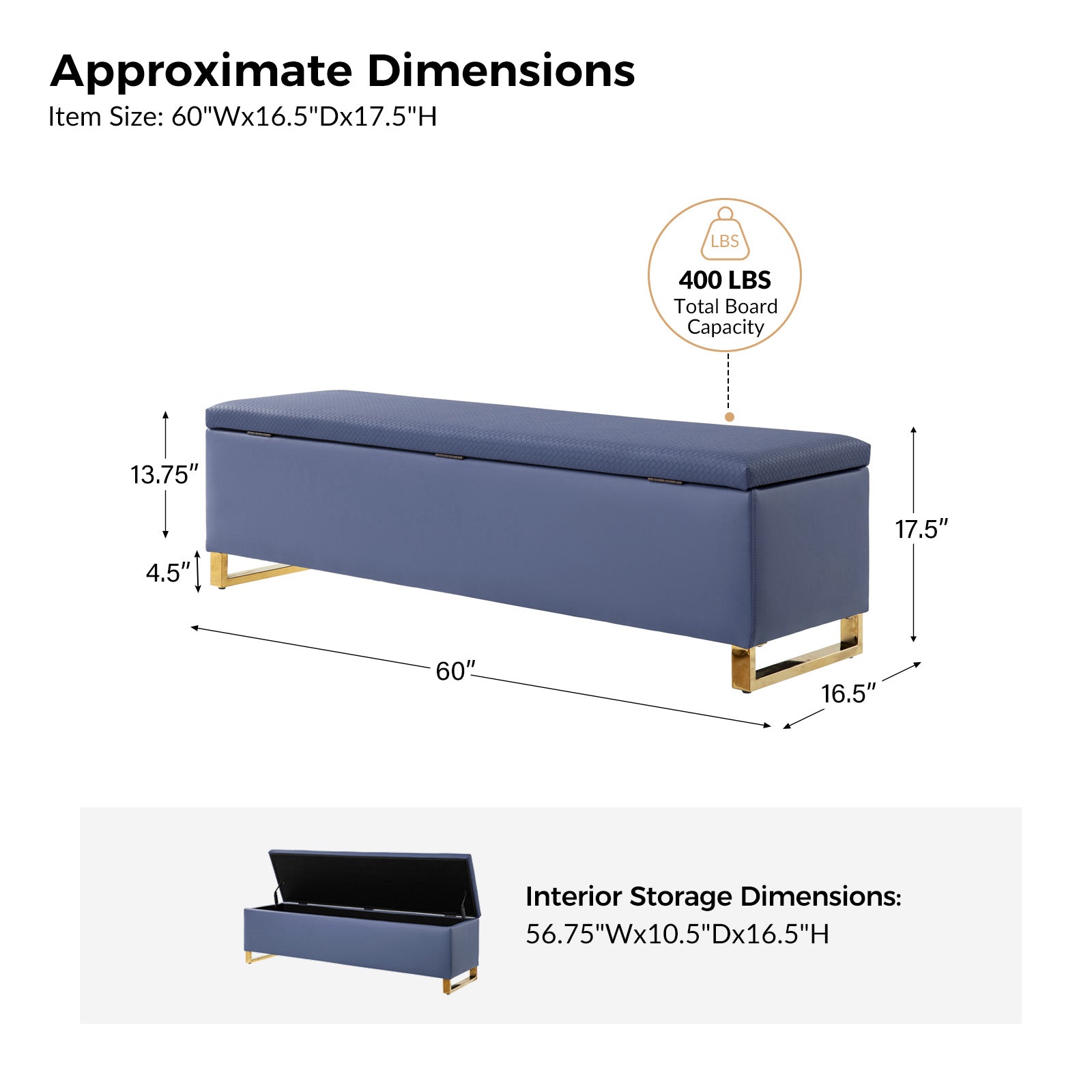 Pablo Storage Bench with Two Small Ottomans