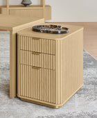 Modern Fluted Cabinet with Drawers and A4 File Storage