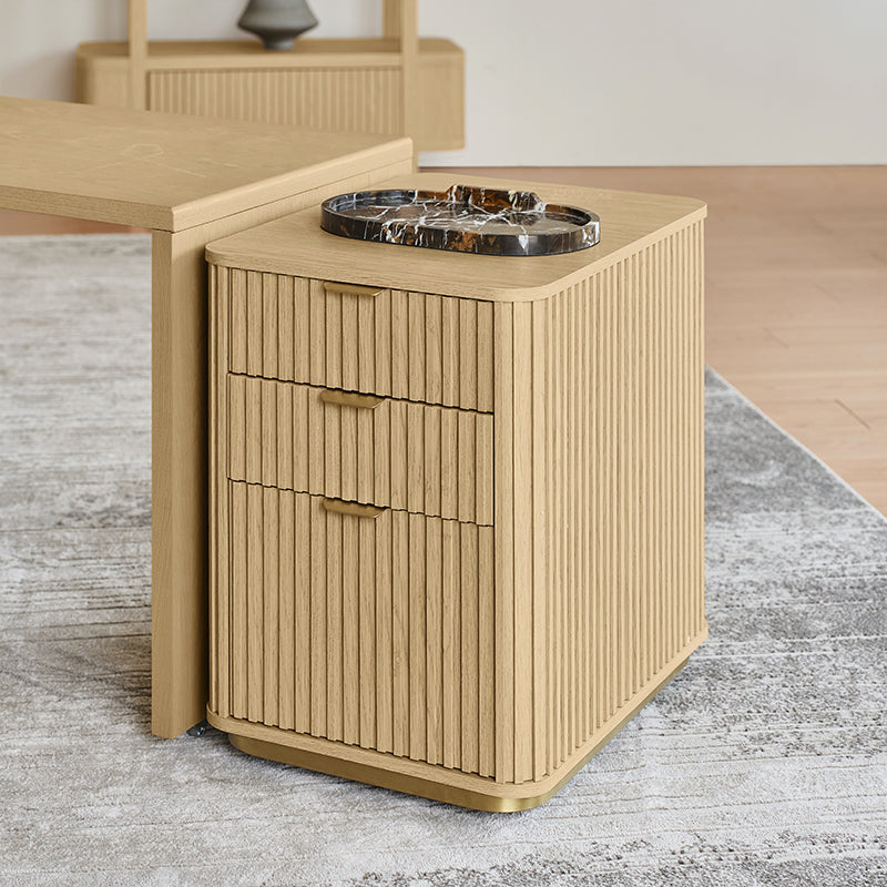 Modern Fluted Cabinet with Drawers and A4 File Storage
