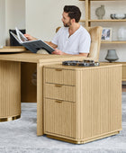 Modern Fluted Cabinet with Drawers and A4 File Storage