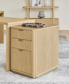 Modern Fluted Cabinet with Drawers and A4 File Storage