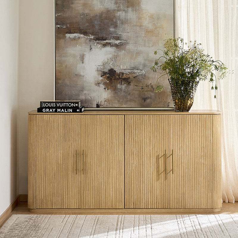 Ivan Fluted Premium Wood Cabinet