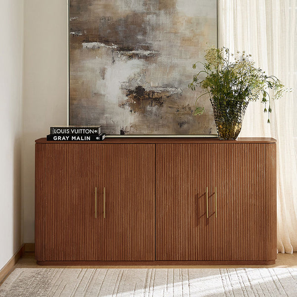 Ivan Fluted Premium Wood Cabinet