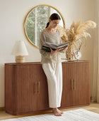 Ivan Fluted Premium Wood Cabinet