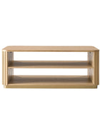 Esteban Modern Fluted Wood Coffee Table with Metal Base