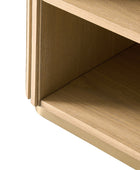 Esteban Modern Fluted Wood Coffee Table with Metal Base