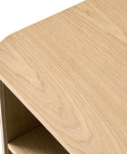 Esteban Modern Fluted Wood Coffee Table with Metal Base