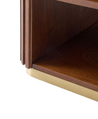 Esteban Modern Fluted Wood Coffee Table with Metal Base