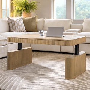Matilde Electric Standing Coffee Table Desk with Storage