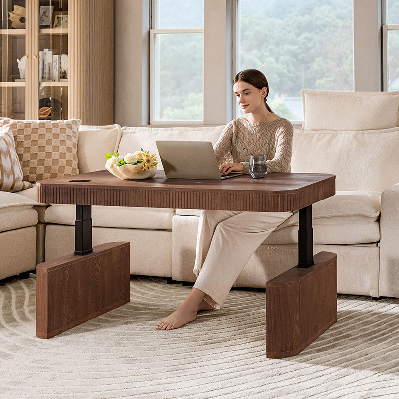 Matilde Electric Standing Coffee Table Desk with Storage
