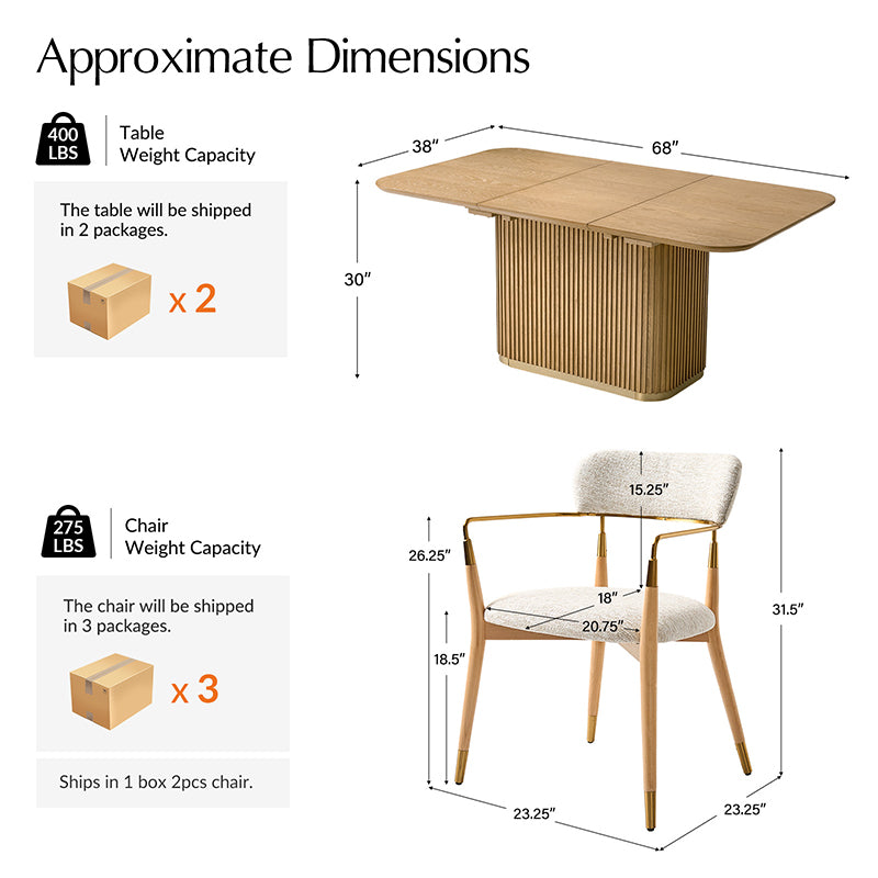 Gustavo 8-Piece Modern American Dining Room Sets