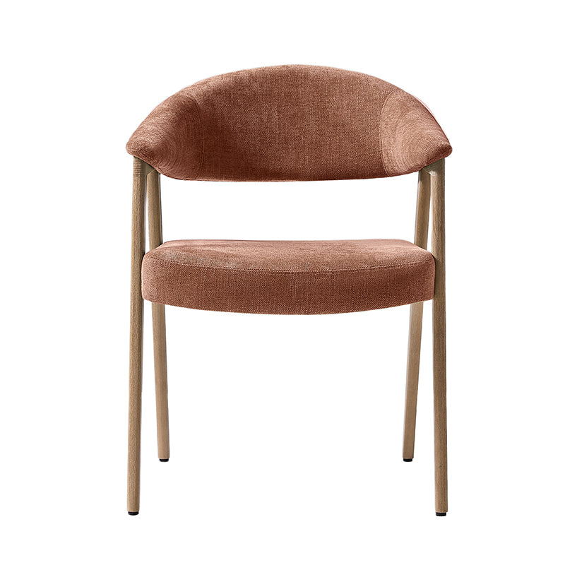 Elena Mid-Century Modern Upholstered Dining Chair with Solid Wood Legs,Set Of 2