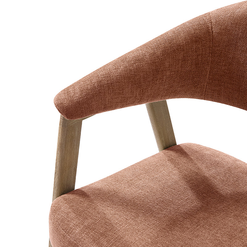 Elena Mid-Century Modern Upholstered Dining Chair with Solid Wood Legs,Set Of 2