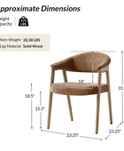 Elena Mid-Century Modern Upholstered Dining Chair with Solid Wood Legs,Set Of 2