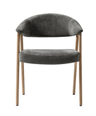 Elena Mid-Century Modern Upholstered Dining Chair with Solid Wood Legs,Set Of 2
