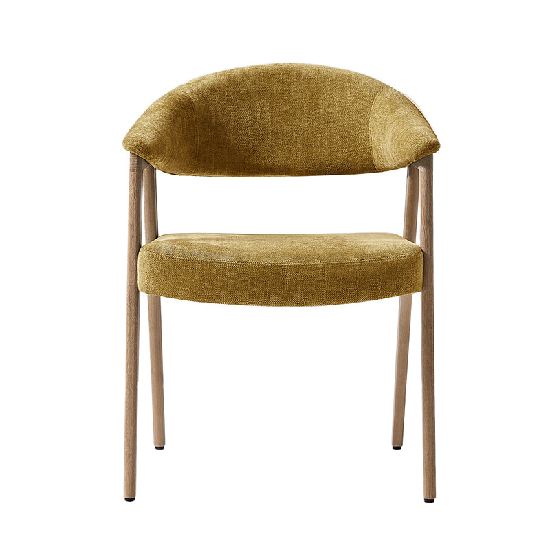 Elena Mid-Century Modern Upholstered Dining Chair with Solid Wood Legs,Set Of 2