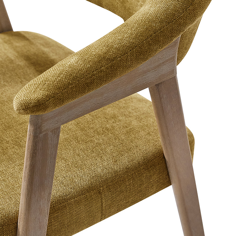 Elena Mid-Century Modern Upholstered Dining Chair with Solid Wood Legs,Set Of 2